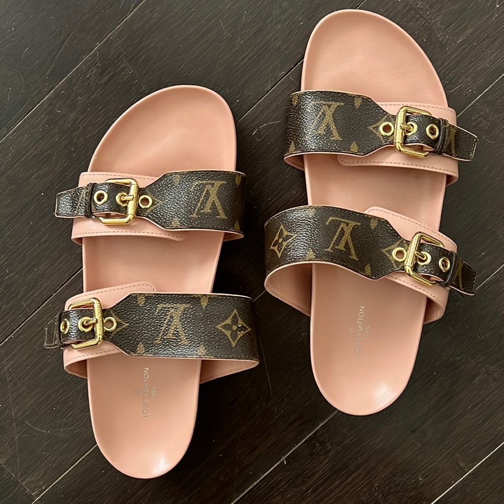 Louis Vuitton Bom Dia Flat Mule Rose Poudre